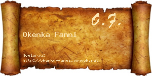 Okenka Fanni névjegykártya